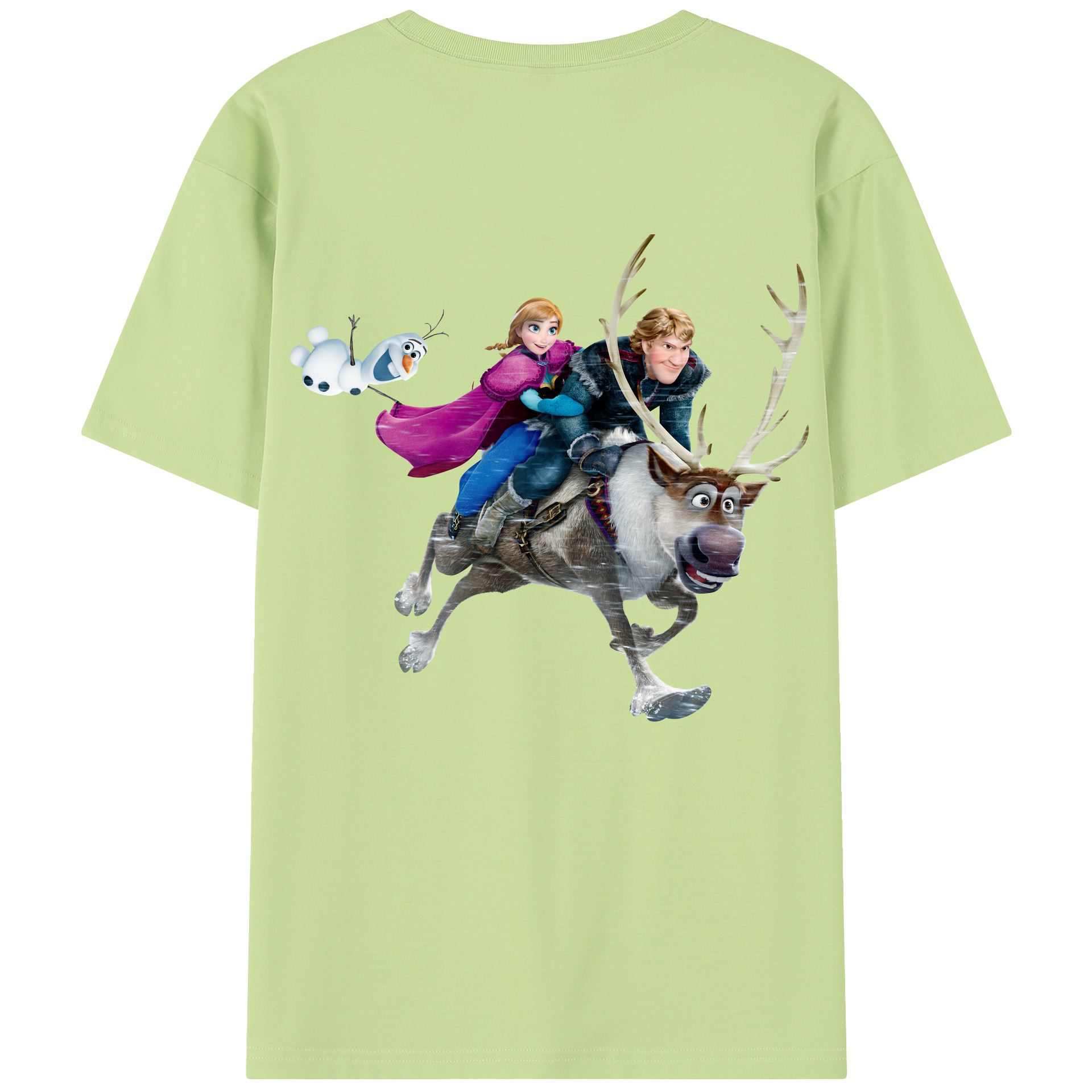 （画像用） アナと雪の女王 アンナ エルサ Frozen Anna Elsa 綿100％半袖Tシャツ（背面プリント）